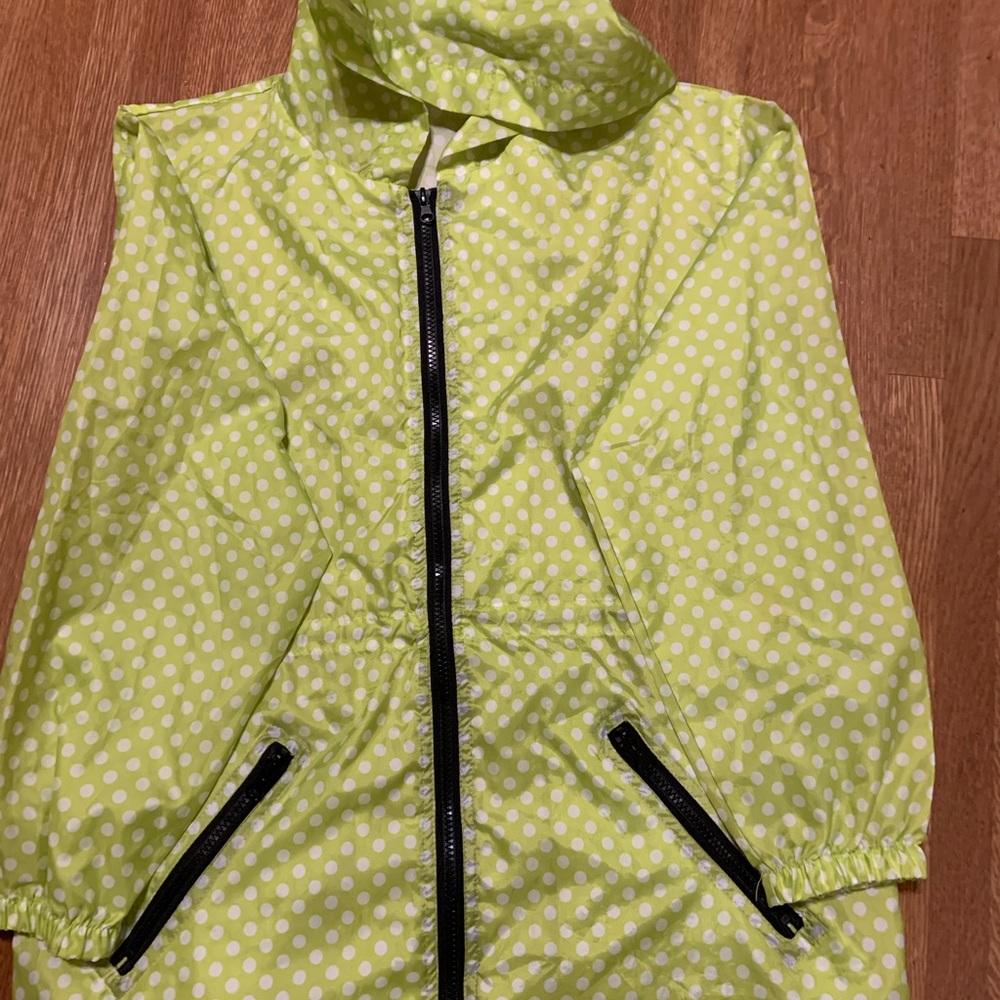 Polka Dot Rain Jacket - Lime Green